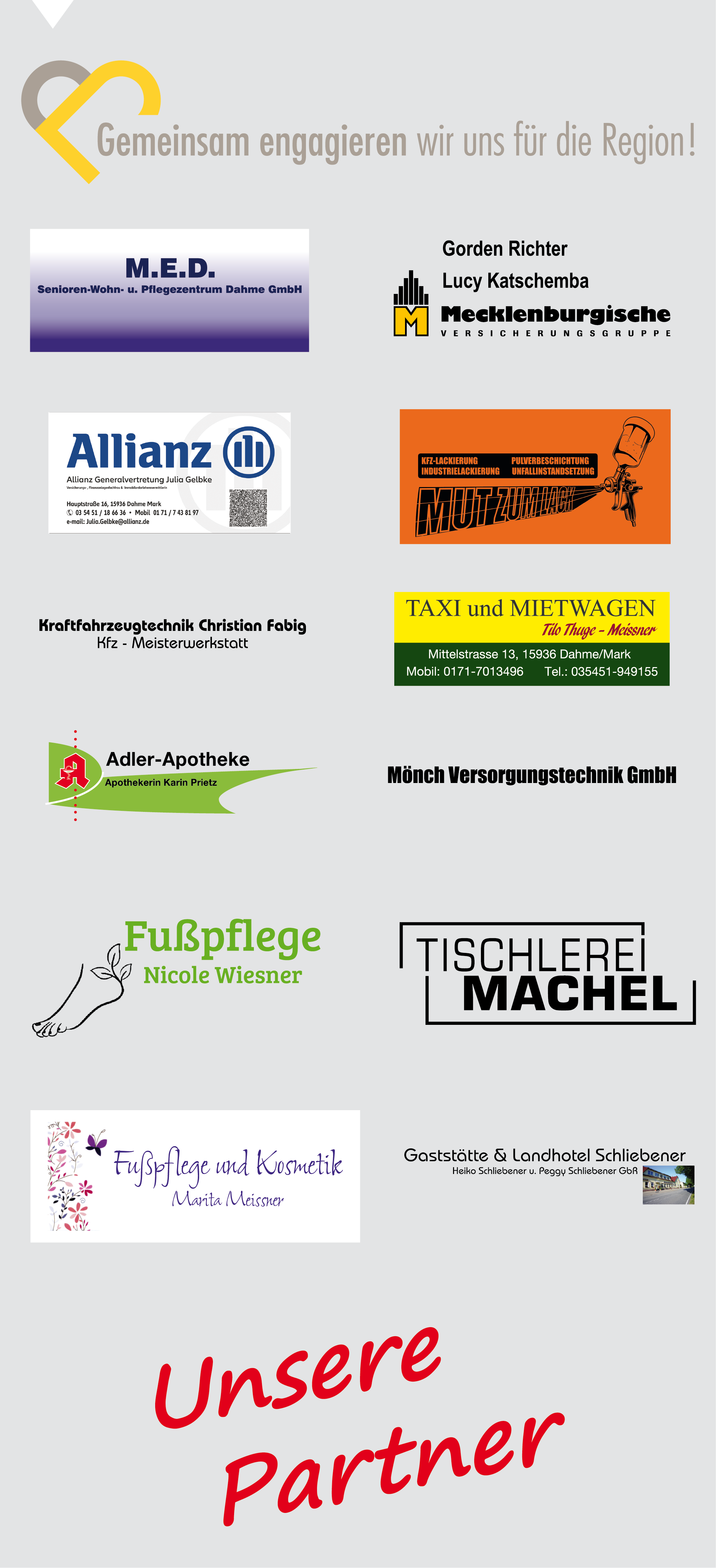 Logos der Partner des Projekts Amt Dahme/Mark